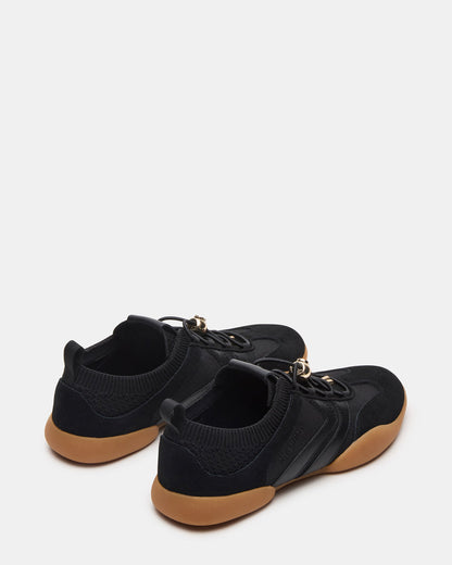 REBOOT Black Glitter Black Low-Top Lace-Up Women's Sneaker | Steve Madden Deals