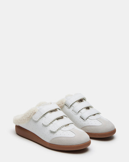 MEMENTO Faux Fur White Multi Slip-On Women's Sneaker | Steve Madden Essential
