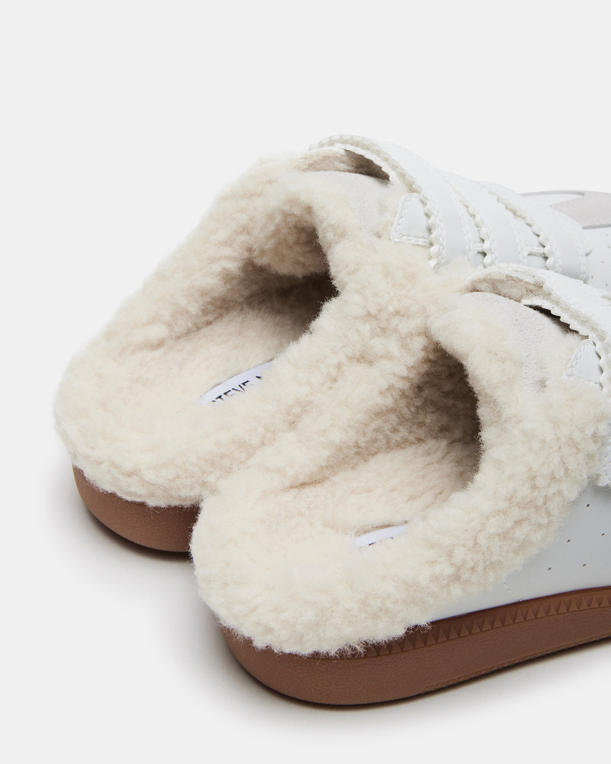 MEMENTO Faux Fur White Multi Slip-On Women's Sneaker | Steve Madden Essential