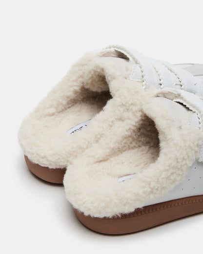 MEMENTO Faux Fur White Multi Slip-On Women's Sneaker | Steve Madden Essential