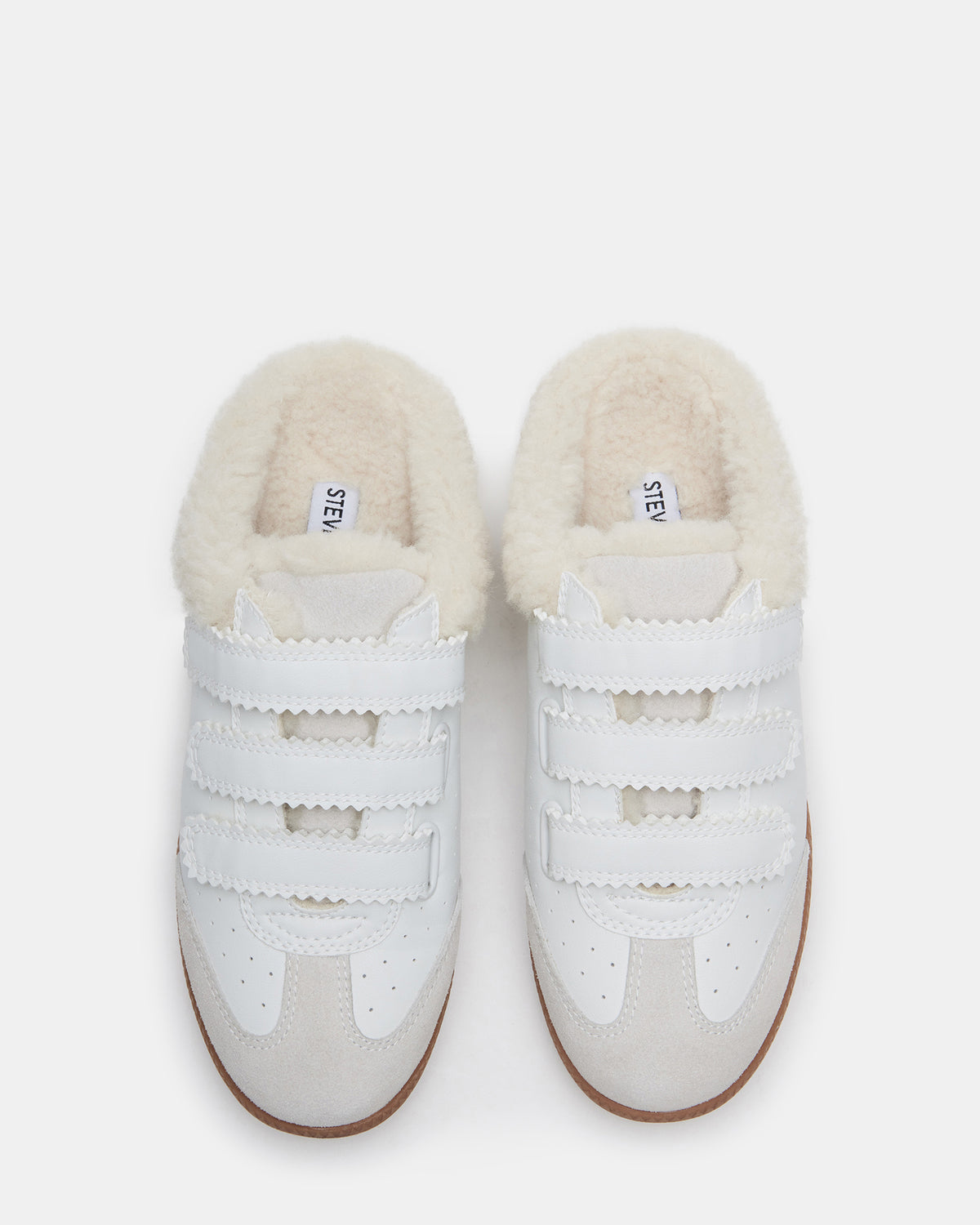 MEMENTO Faux Fur White Multi Slip-On Women's Sneaker | Steve Madden Essential