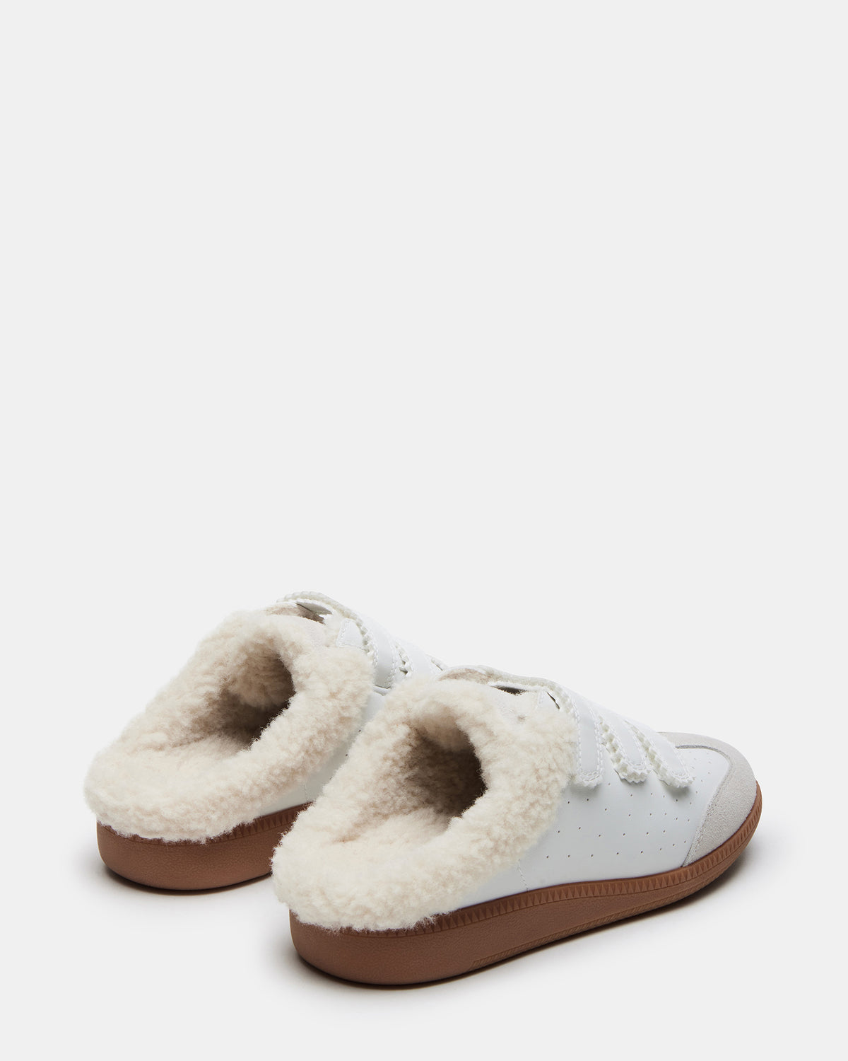 MEMENTO Faux Fur White Multi Slip-On Women's Sneaker | Steve Madden Essential