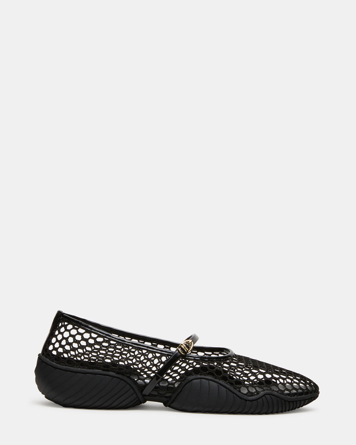VICKEE Black Mesh Mary Jane Buckle Chunky Sole Ballet Women's Sneaker | Steve Madden Discount