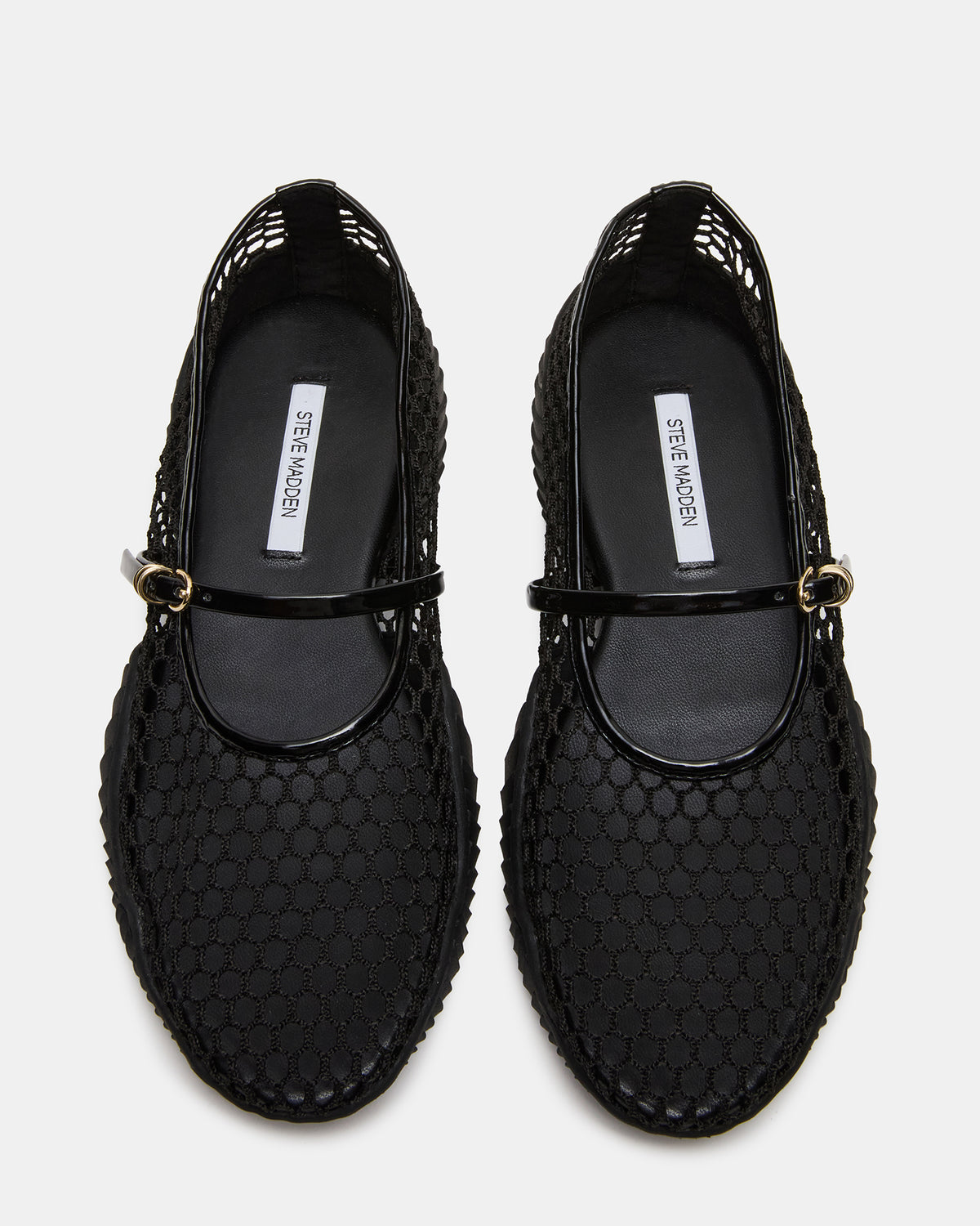 VICKEE Black Mesh Mary Jane Buckle Chunky Sole Ballet Women's Sneaker | Steve Madden Discount