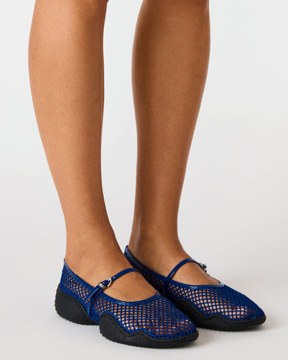 VICKEE Blue Mesh Mary Jane Buckle Chunky Sole Ballet Women's Sneaker | Steve Madden Featured