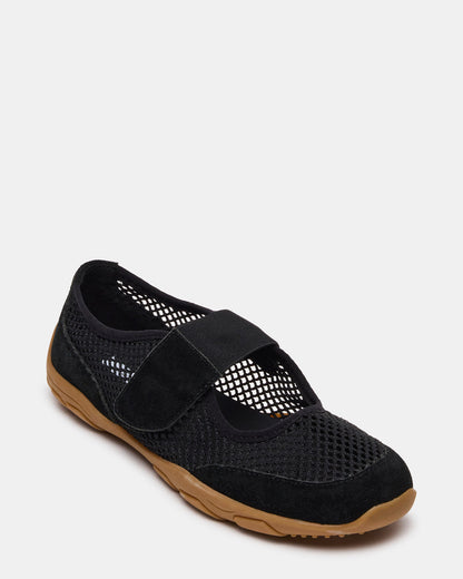 BANKS Black Mesh Velcro Mary Jane Women's Sneaker | Steve Madden Trending