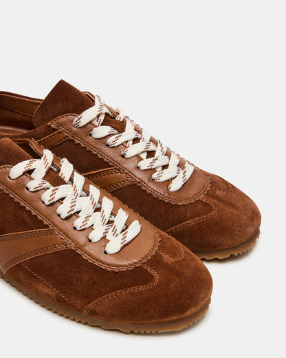 JAYE Chestnut Suede Low-Top Lace-Up Women's Sneaker | Steve Madden Popular
