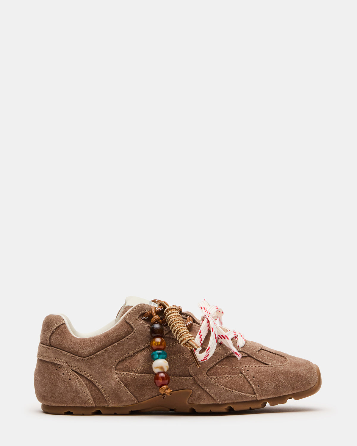 AZIEL Charm Taupe Suede Low-Top Lace-Up Women's Sneakers | Steve Madden Top Pick
