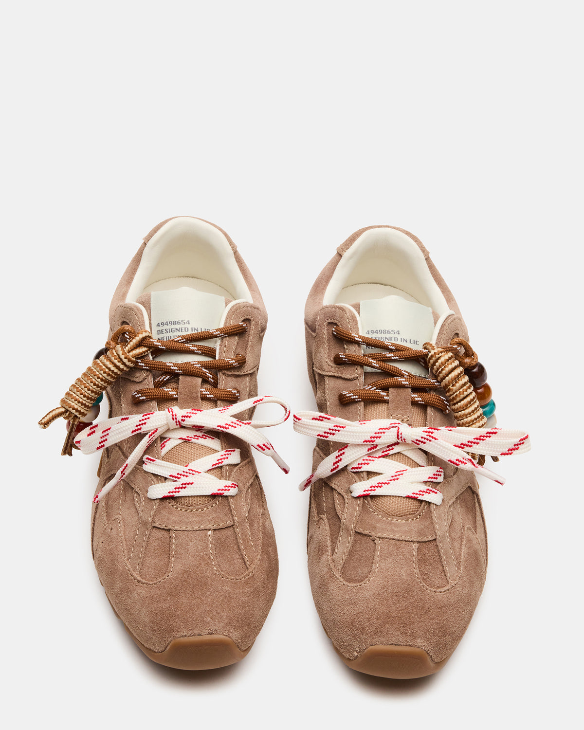 AZIEL Charm Taupe Suede Low-Top Lace-Up Women's Sneakers | Steve Madden Top Pick
