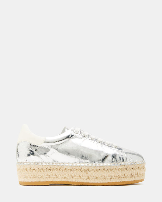 BECKY Silver Multi Women's Espadrille Platform Casual Sneakers | Steve Madden Latest
