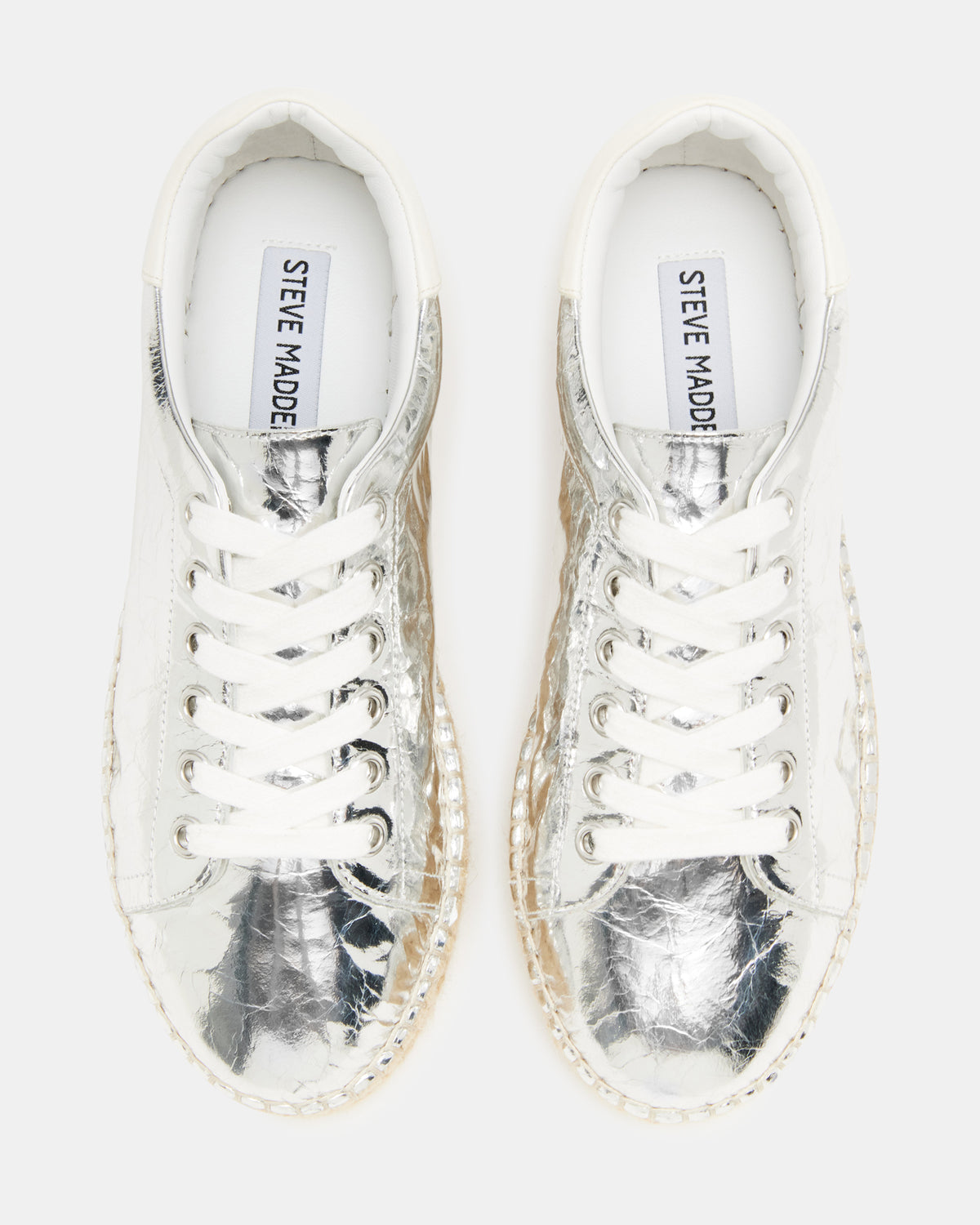 BECKY Silver Multi Women's Espadrille Platform Casual Sneakers | Steve Madden Latest