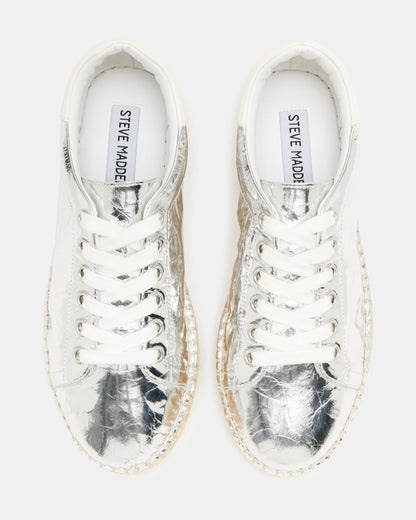 BECKY Silver Multi Women's Espadrille Platform Casual Sneakers | Steve Madden Latest