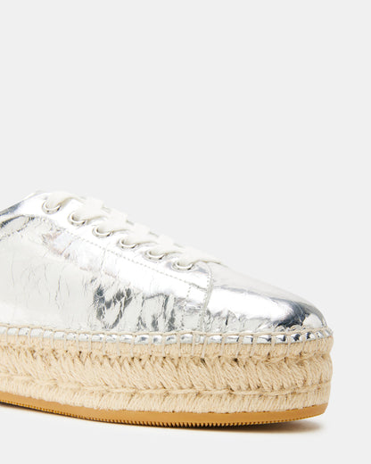 BECKY Silver Multi Women's Espadrille Platform Casual Sneakers | Steve Madden Latest