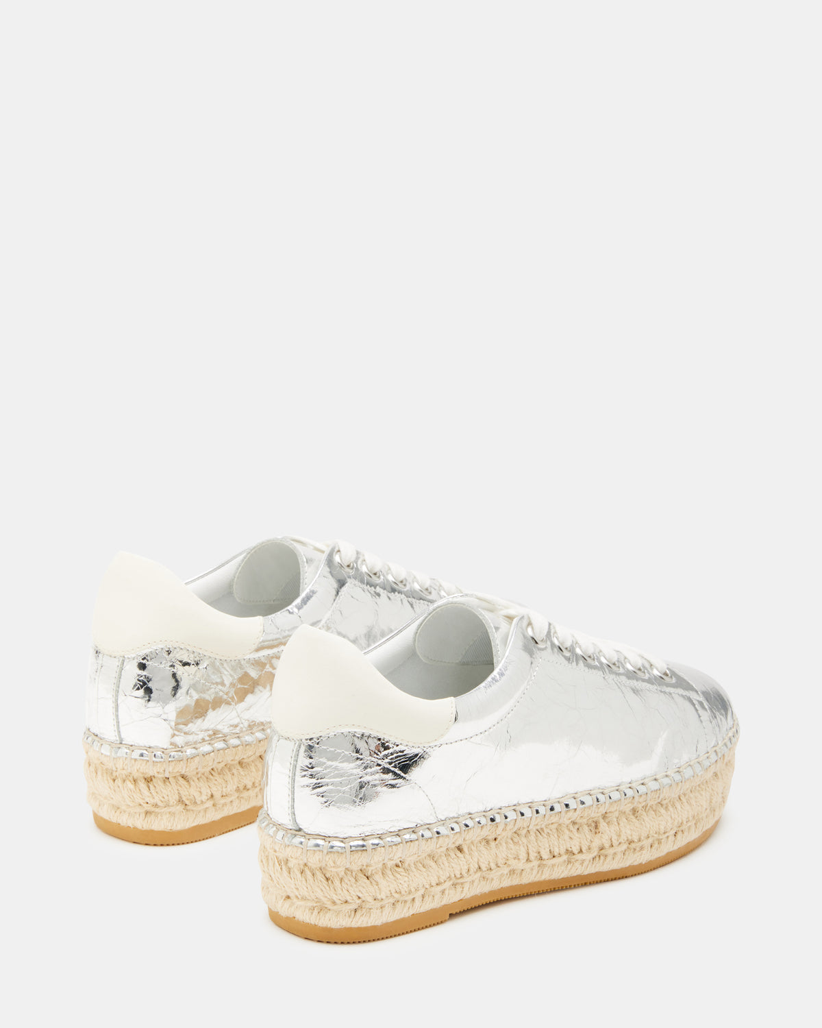 BECKY Silver Multi Women's Espadrille Platform Casual Sneakers | Steve Madden Latest
