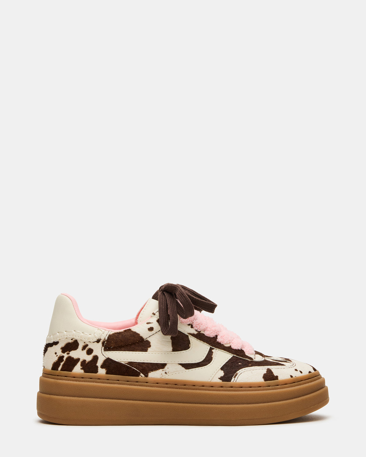 DODGE Brown Cow Print Low-Top Platform Women's Sneaker | Steve Madden Trending