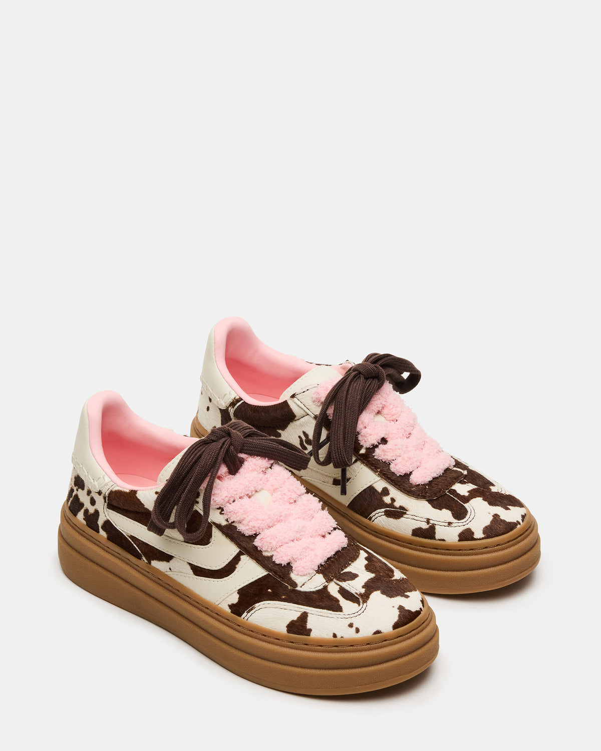 DODGE Brown Cow Print Low-Top Platform Women's Sneaker | Steve Madden Trending