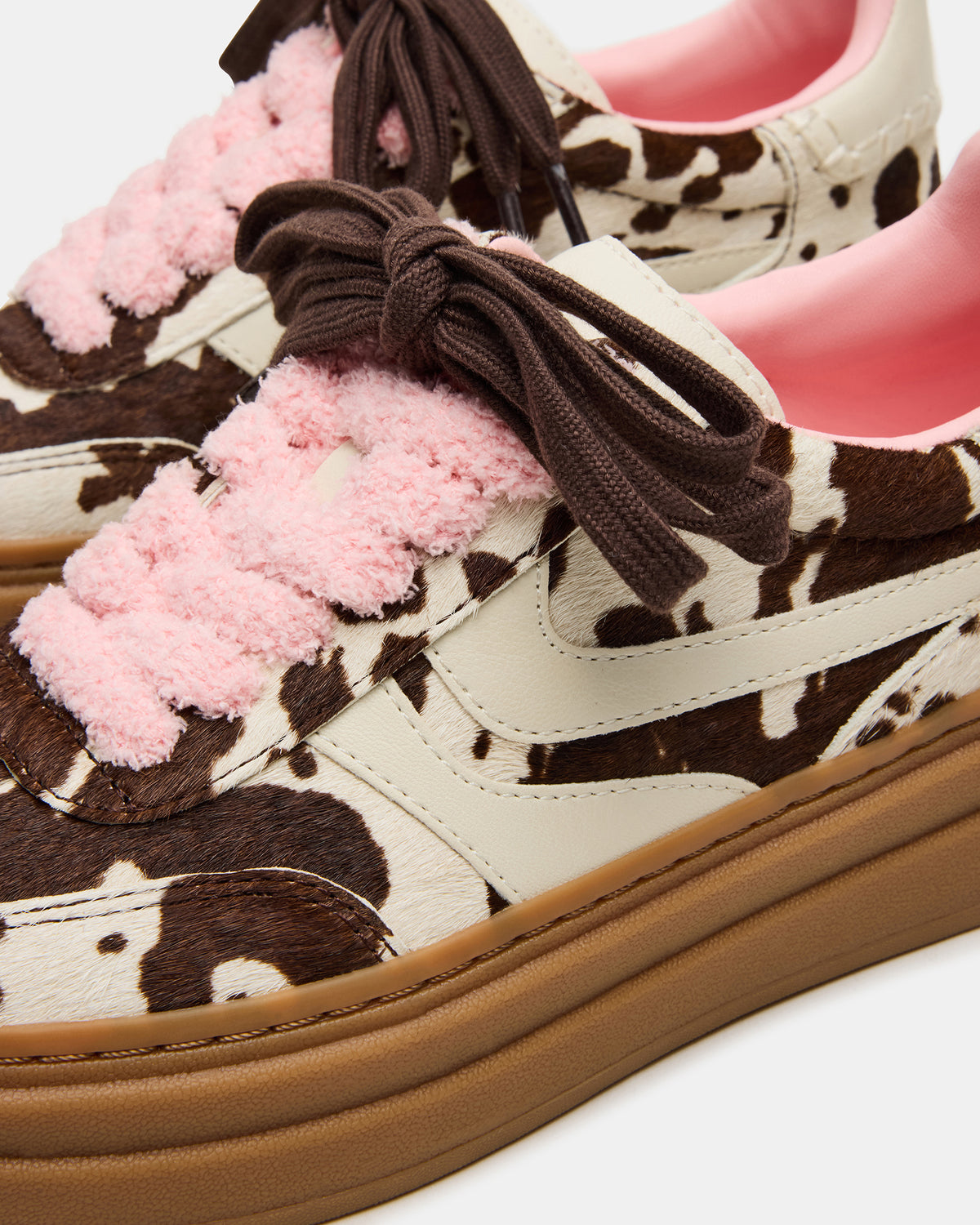 DODGE Brown Cow Print Low-Top Platform Women's Sneaker | Steve Madden Trending