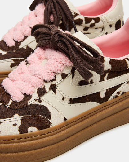 DODGE Brown Cow Print Low-Top Platform Women's Sneaker | Steve Madden Trending