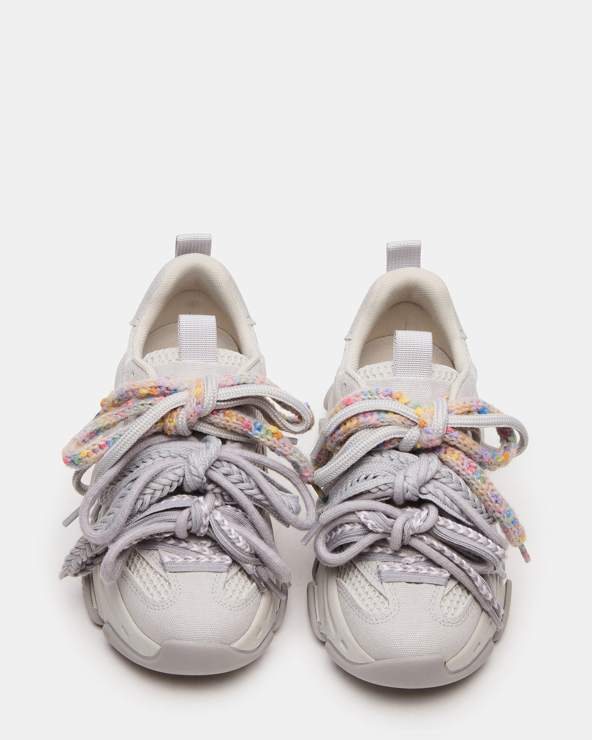 PRYCE Grey Low-Top Lace-Up Chunky Platform Women's Sneaker | Steve Madden Exclusive