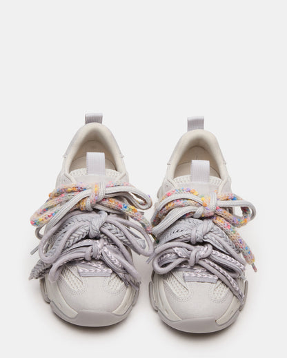 PRYCE Grey Low-Top Lace-Up Chunky Platform Women's Sneaker | Steve Madden Exclusive