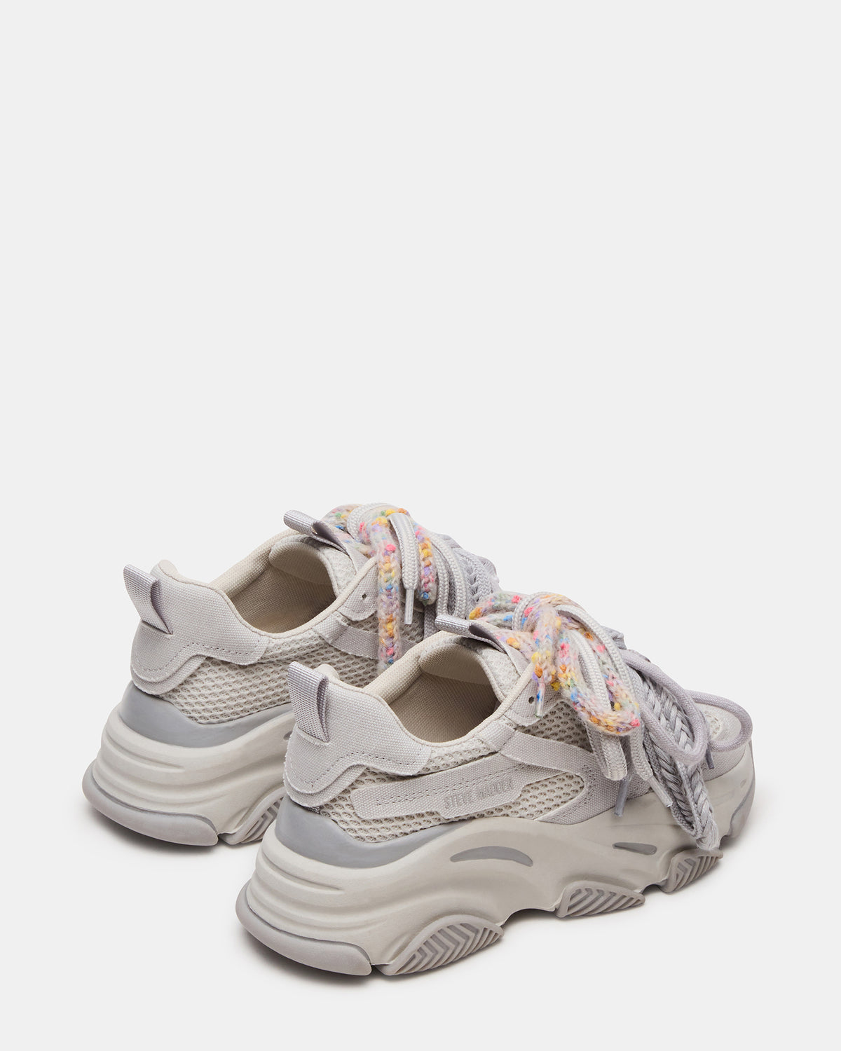 PRYCE Grey Low-Top Lace-Up Chunky Platform Women's Sneaker | Steve Madden Exclusive
