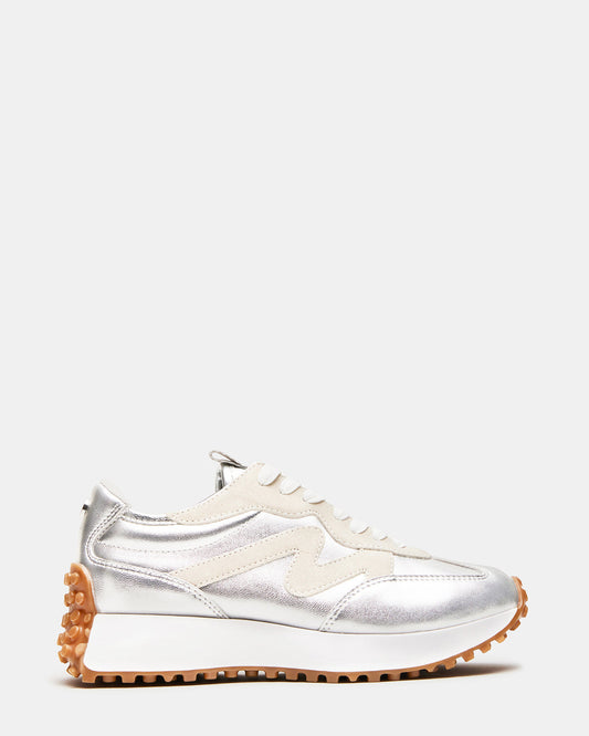 CAMPO Silver Lace-Up Women's Sneaker | Steve Madden Sale