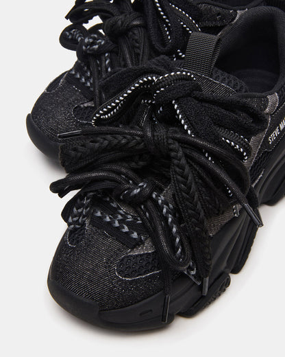 PRYCE Black Low-Top Lace-Up Chunky Platform Women's Sneaker | Steve Madden Quality