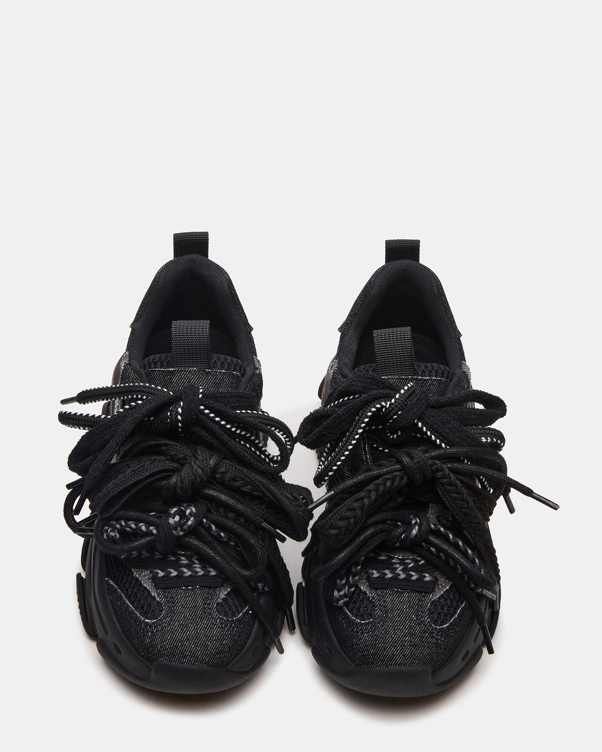 PRYCE Black Low-Top Lace-Up Chunky Platform Women's Sneaker | Steve Madden Quality