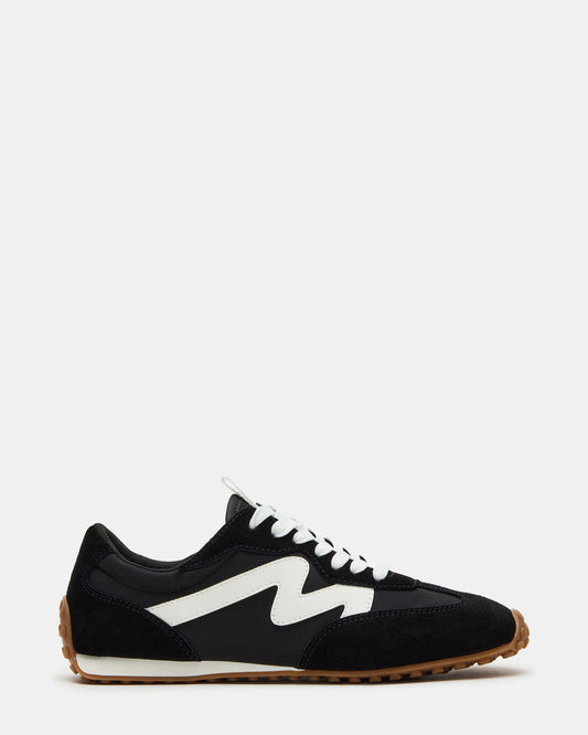 CASPER Black/White Low-Top Lace-Up Women's Sneaker | Steve Madden Hot Sale