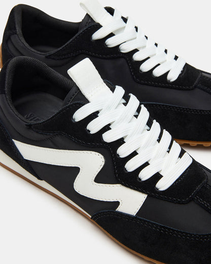 CASPER Black/White Low-Top Lace-Up Women's Sneaker | Steve Madden Hot Sale
