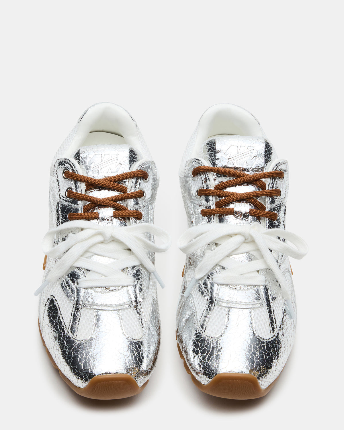 AZIEL Silver Low-Top Lace-Up Women's Sneakers | Steve Madden Best Price