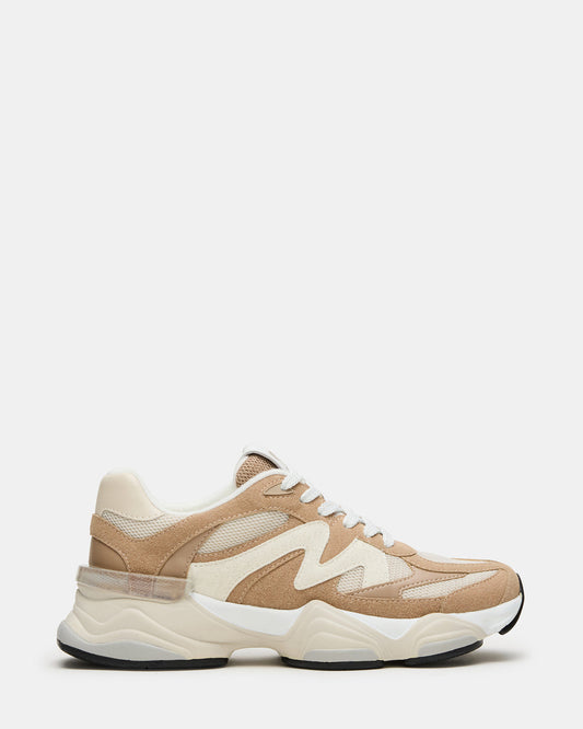 SEBI Taupe Multi Low-Top Lace-Up Women's Sneaker | Steve Madden Trending