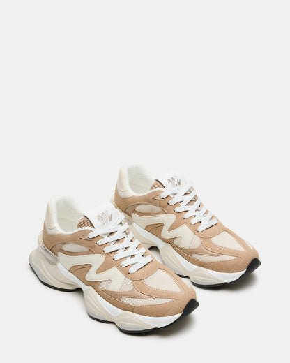 SEBI Taupe Multi Low-Top Lace-Up Women's Sneaker | Steve Madden Trending