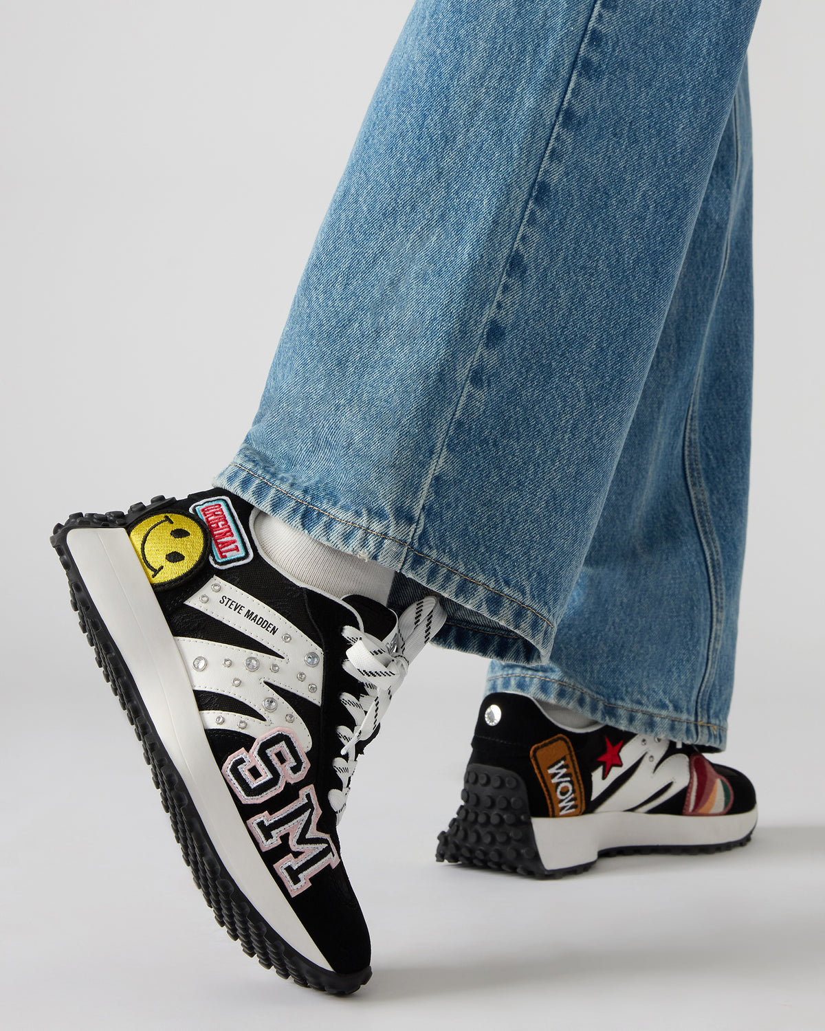 CAMPO Black Multi Patches Lace-Up Women's Sneaker | Steve Madden Deals