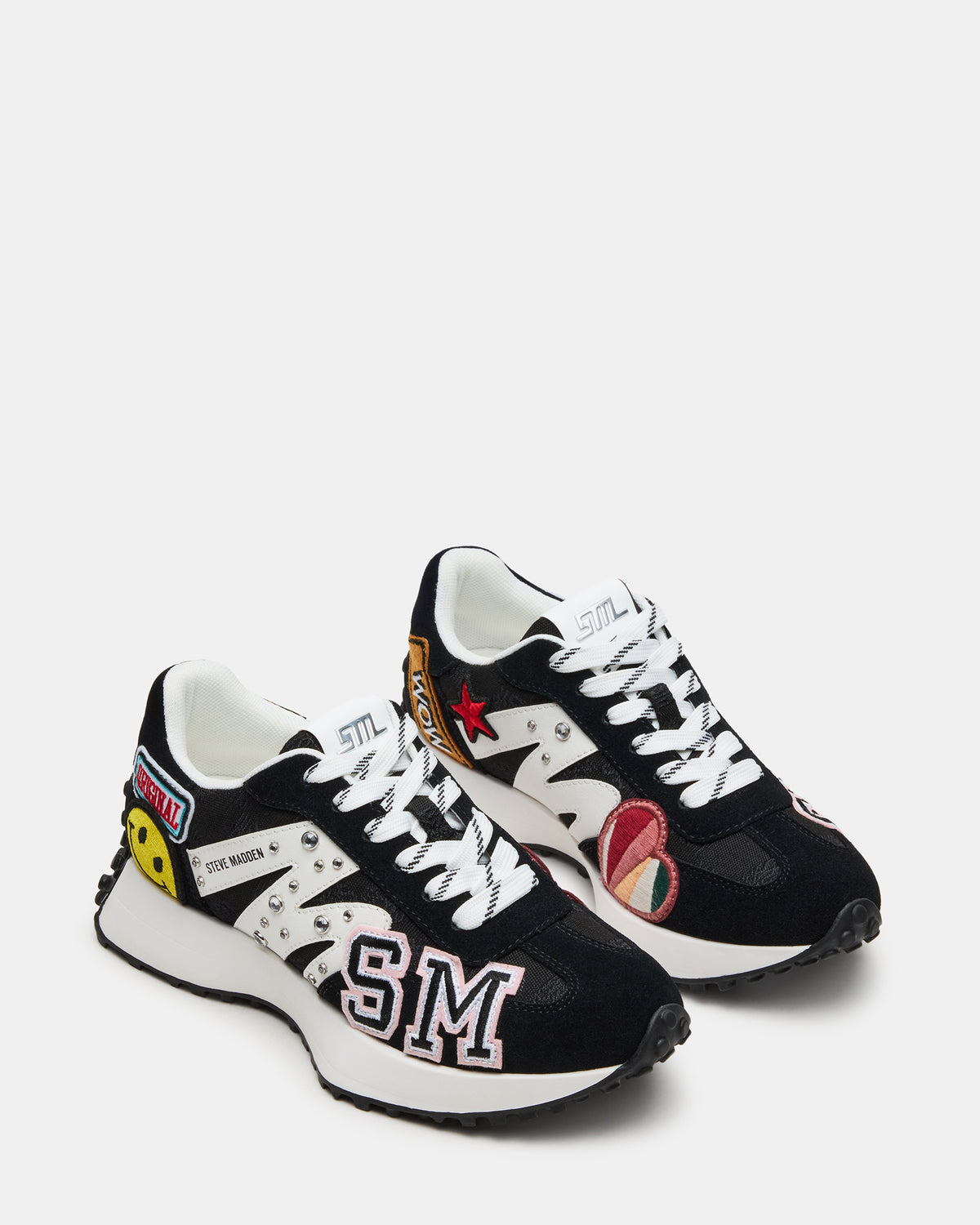 CAMPO Black Multi Patches Lace-Up Women's Sneaker | Steve Madden Deals