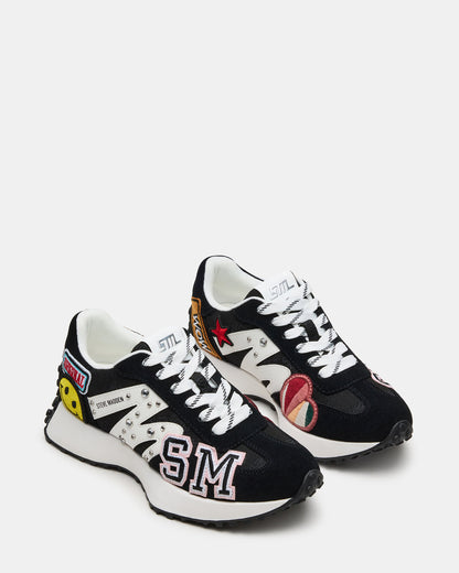 CAMPO Black Multi Patches Lace-Up Women's Sneaker | Steve Madden Deals