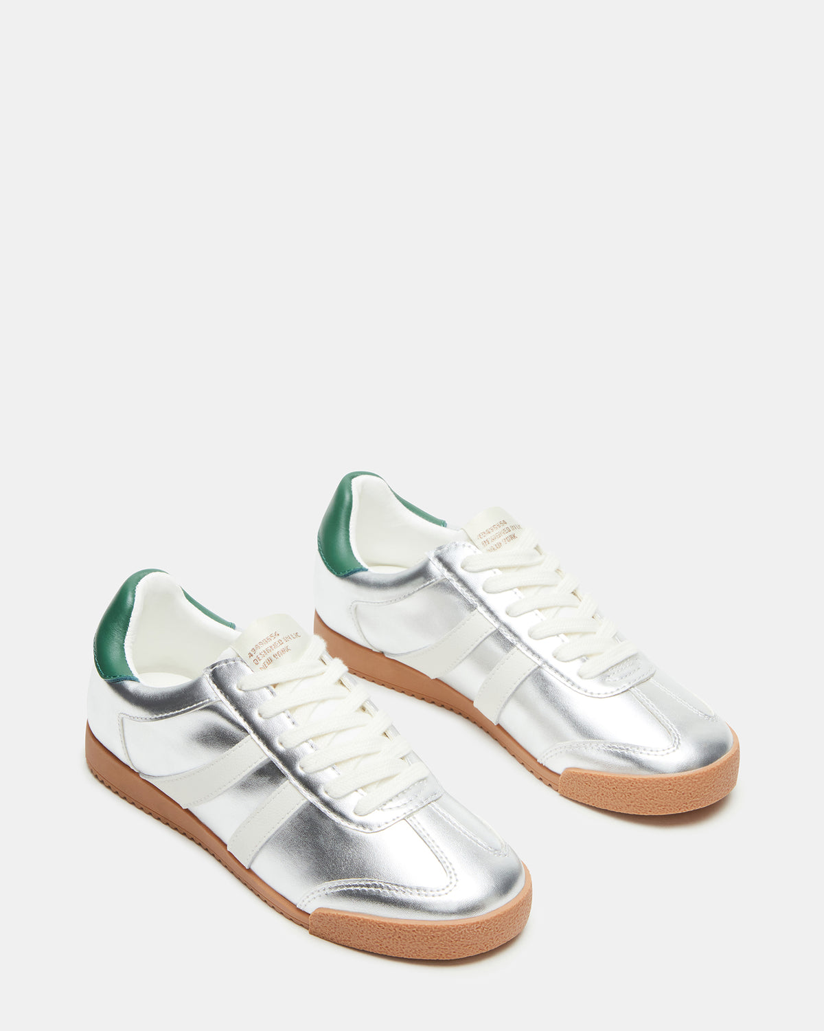 HUDSIN Silver Multi Women's Lace-Up Low-Top Sneaker | Steve Madden Customer Favorite