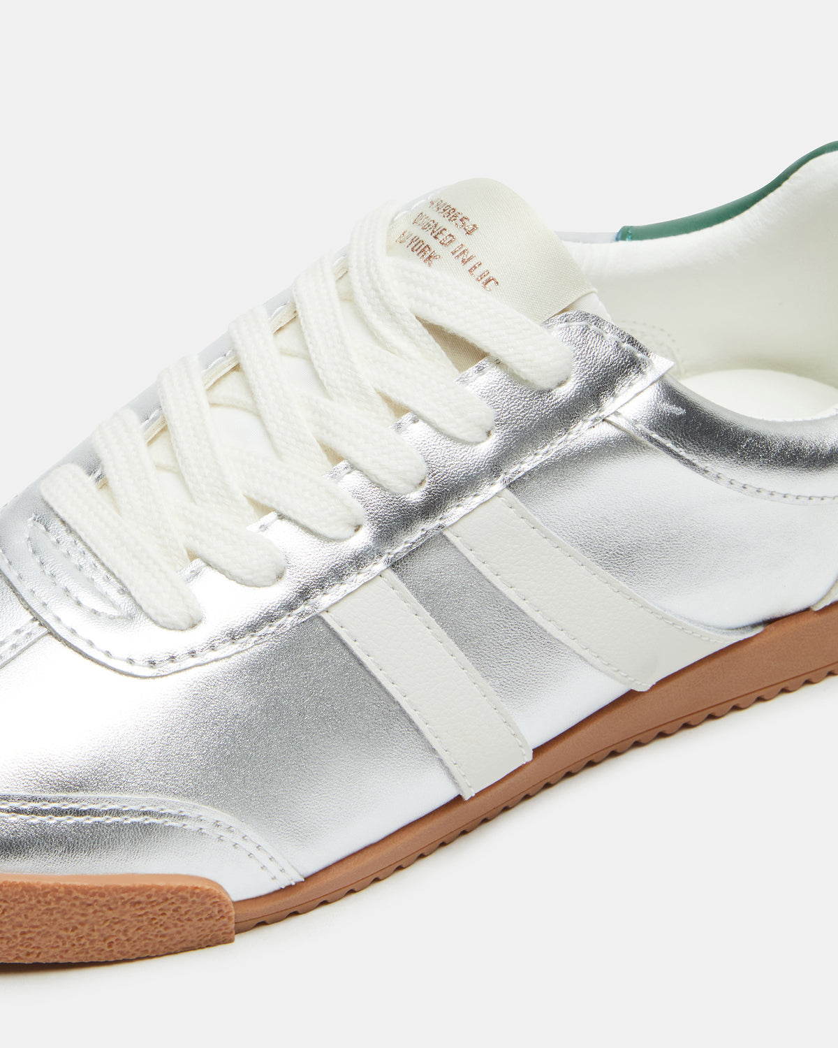HUDSIN Silver Multi Women's Lace-Up Low-Top Sneaker | Steve Madden Customer Favorite