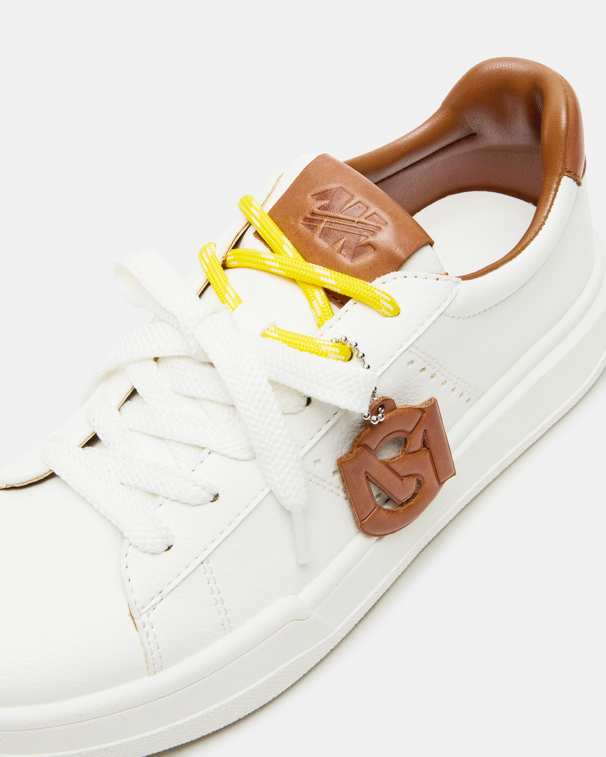 MARVIN White/Tan Low-Top Lace-Up Women's Sneaker | Steve Madden Signature