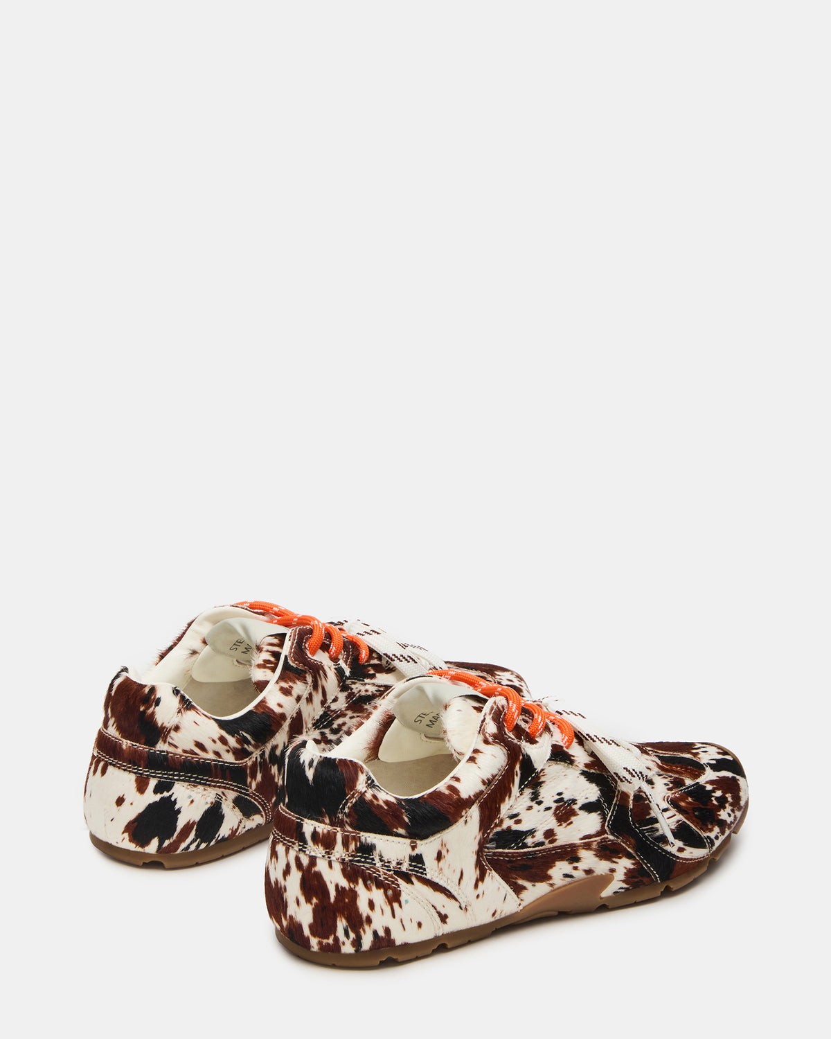 AZIEL Brown Cow Print Low-Top Lace-Up Women's Sneakers | Steve Madden Best Seller