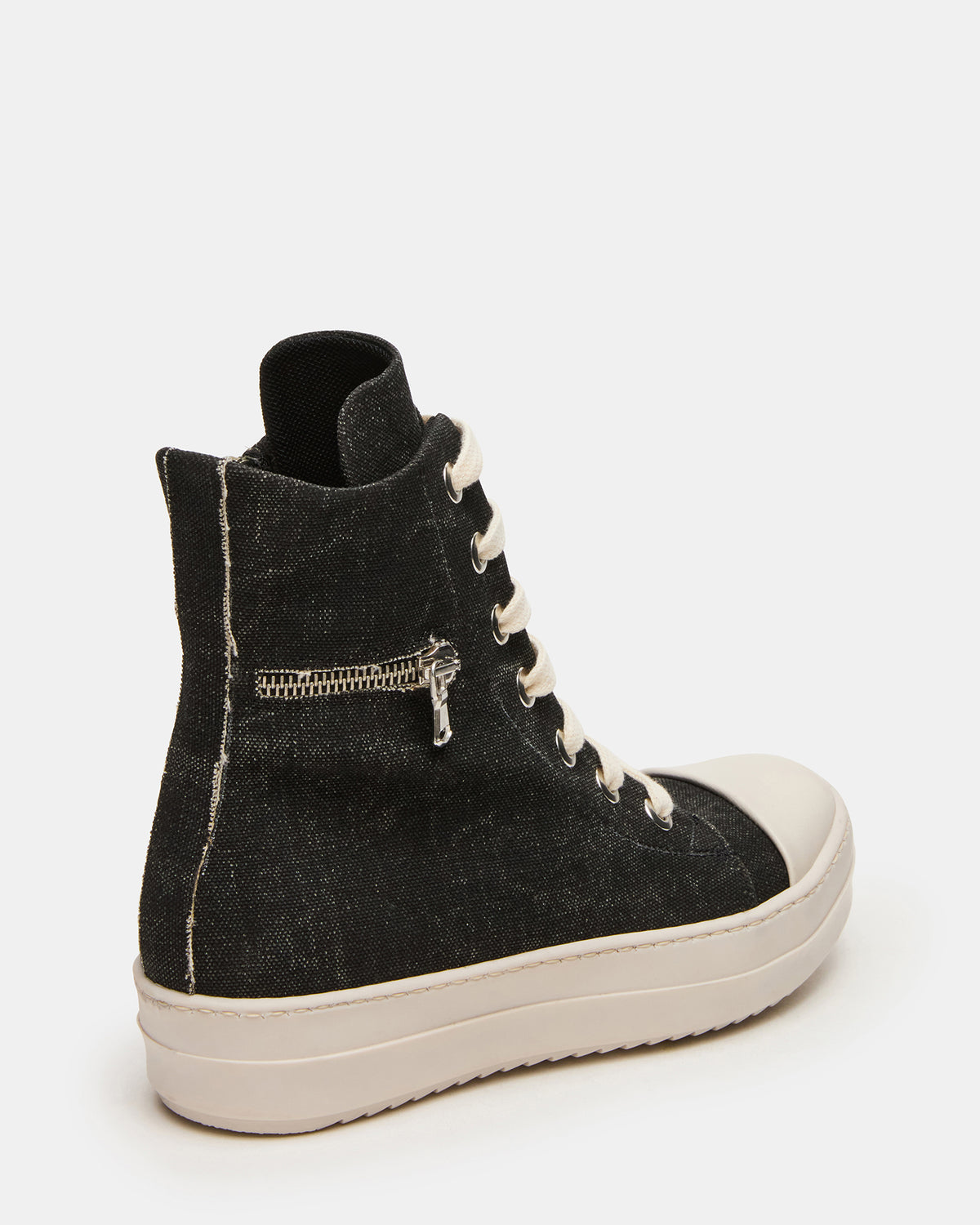 DEVON Black/White High-Top Lace-Up Women's Sneaker | Steve Madden Smart Buy