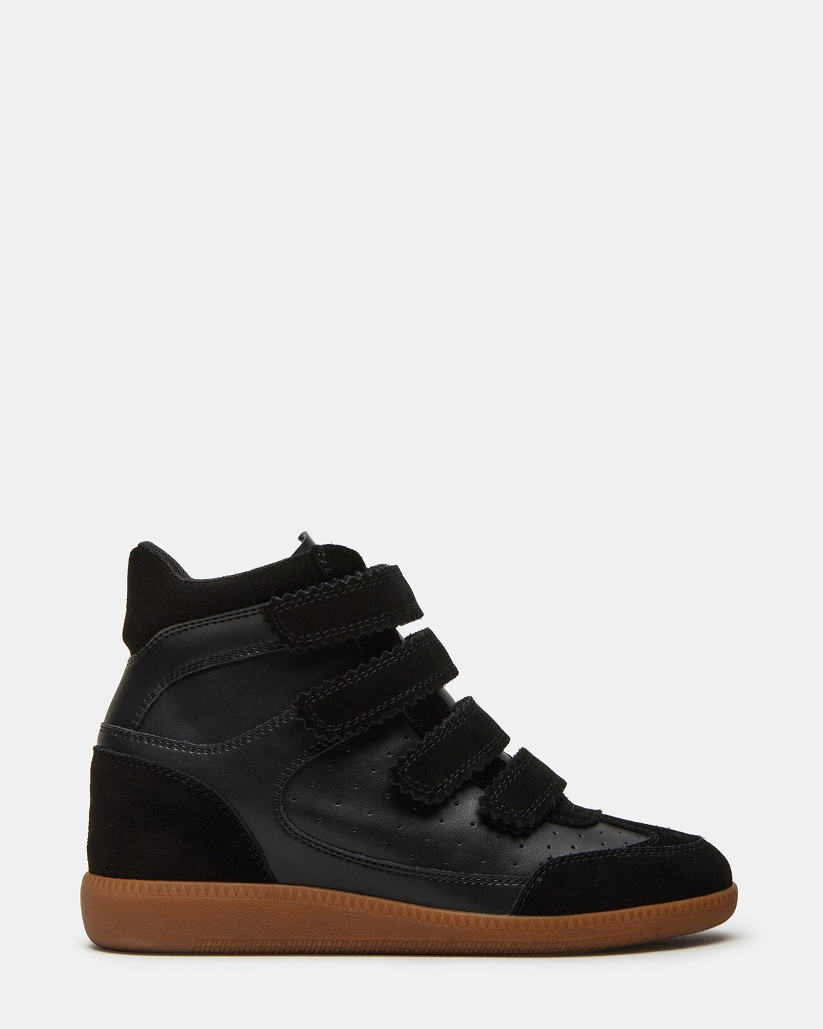 MUSTANG Black Suede Women's High-Top Velcro Sneaker | Steve Madden Discount