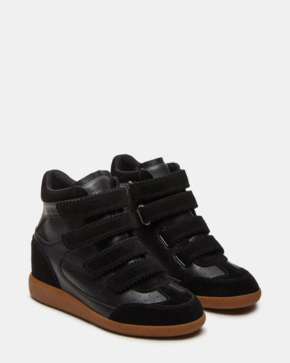 MUSTANG Black Suede Women's High-Top Velcro Sneaker | Steve Madden Discount