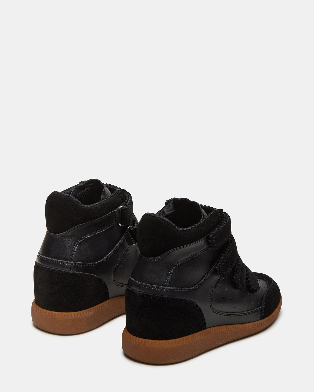 MUSTANG Black Suede Women's High-Top Velcro Sneaker | Steve Madden Discount