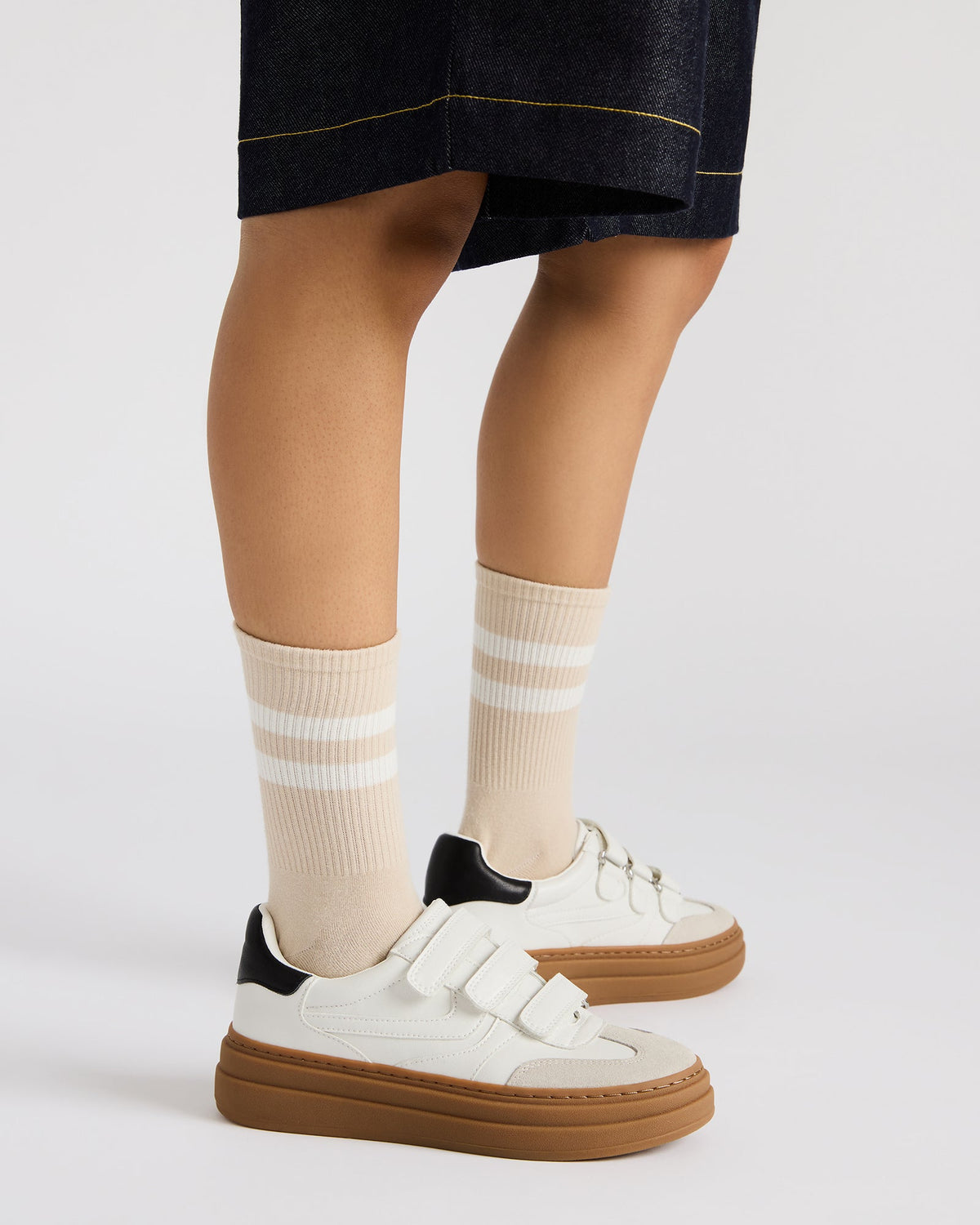 DASH White Multi Women's Low-Top Platform Velcro Sneaker | Steve Madden Value