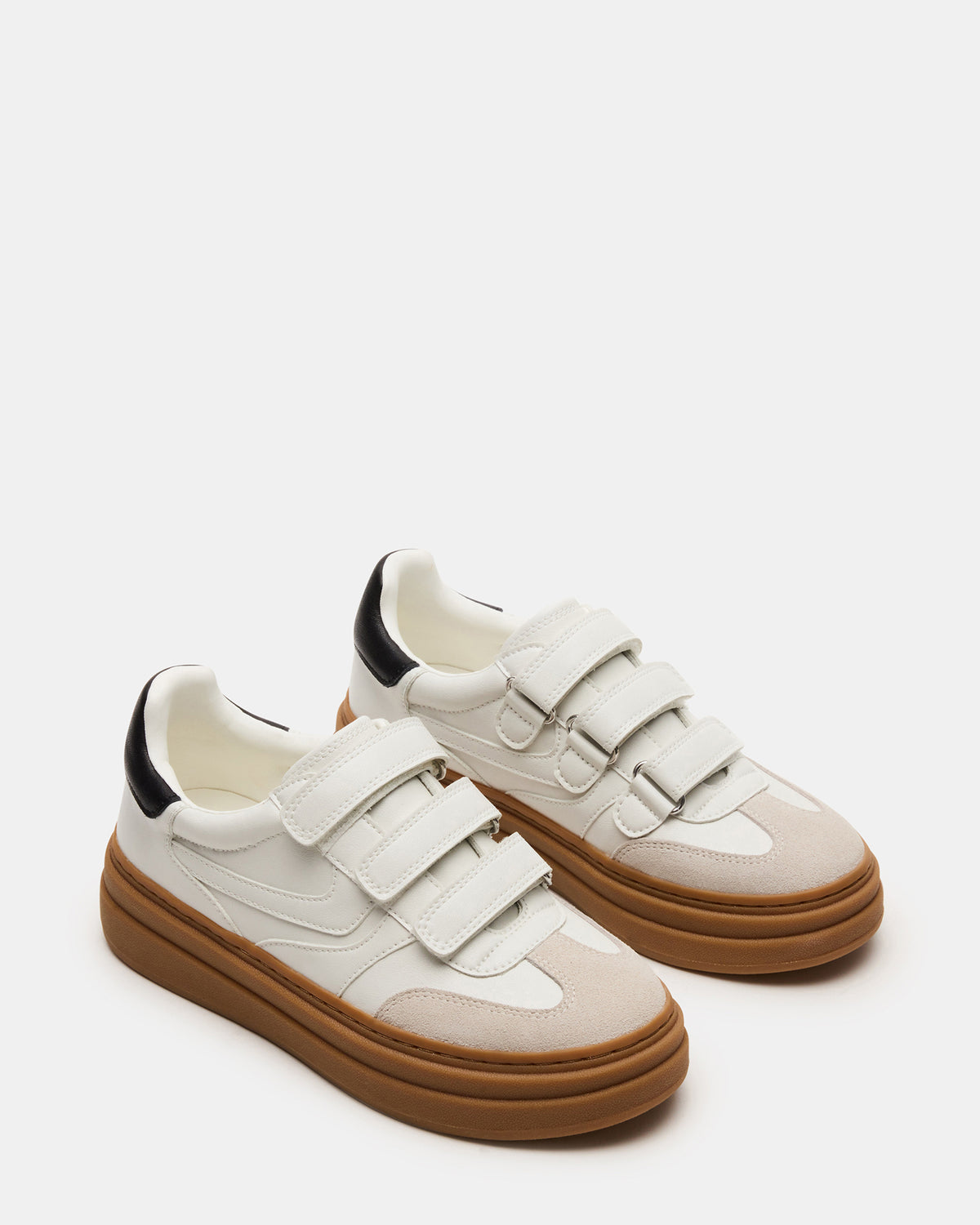 DASH White Multi Women's Low-Top Platform Velcro Sneaker | Steve Madden Value