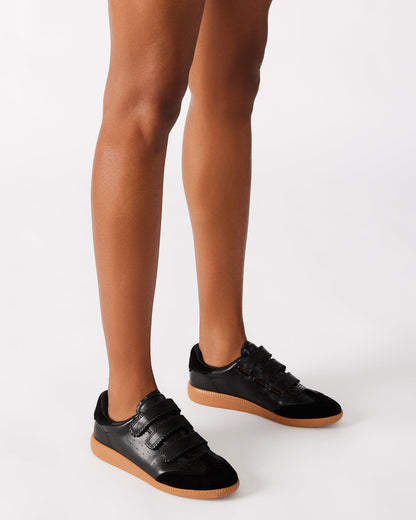 MOMENTUM Black Velcro Low-Top Women's Sneakers | Steve Madden Best Seller