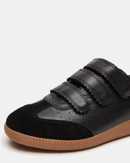 MOMENTUM Black Velcro Low-Top Women's Sneakers | Steve Madden Best Seller