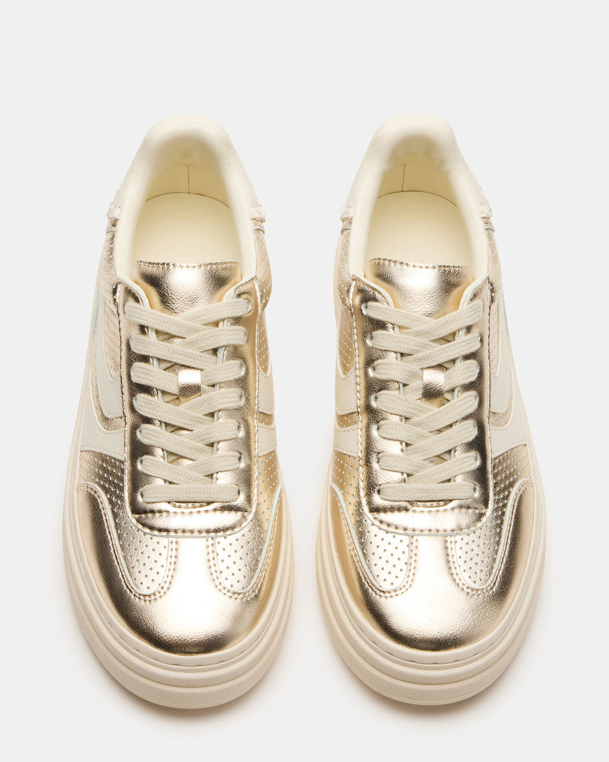 DODGE Perforated Champagne Multi Women's Low-Top Platform Sneaker | Steve Madden Best Seller