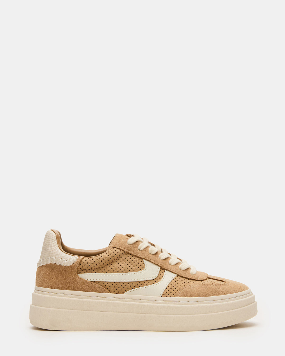 DODGE Perforated Camel Multi Women's Low-Top Platform Sneaker | Steve Madden Essential